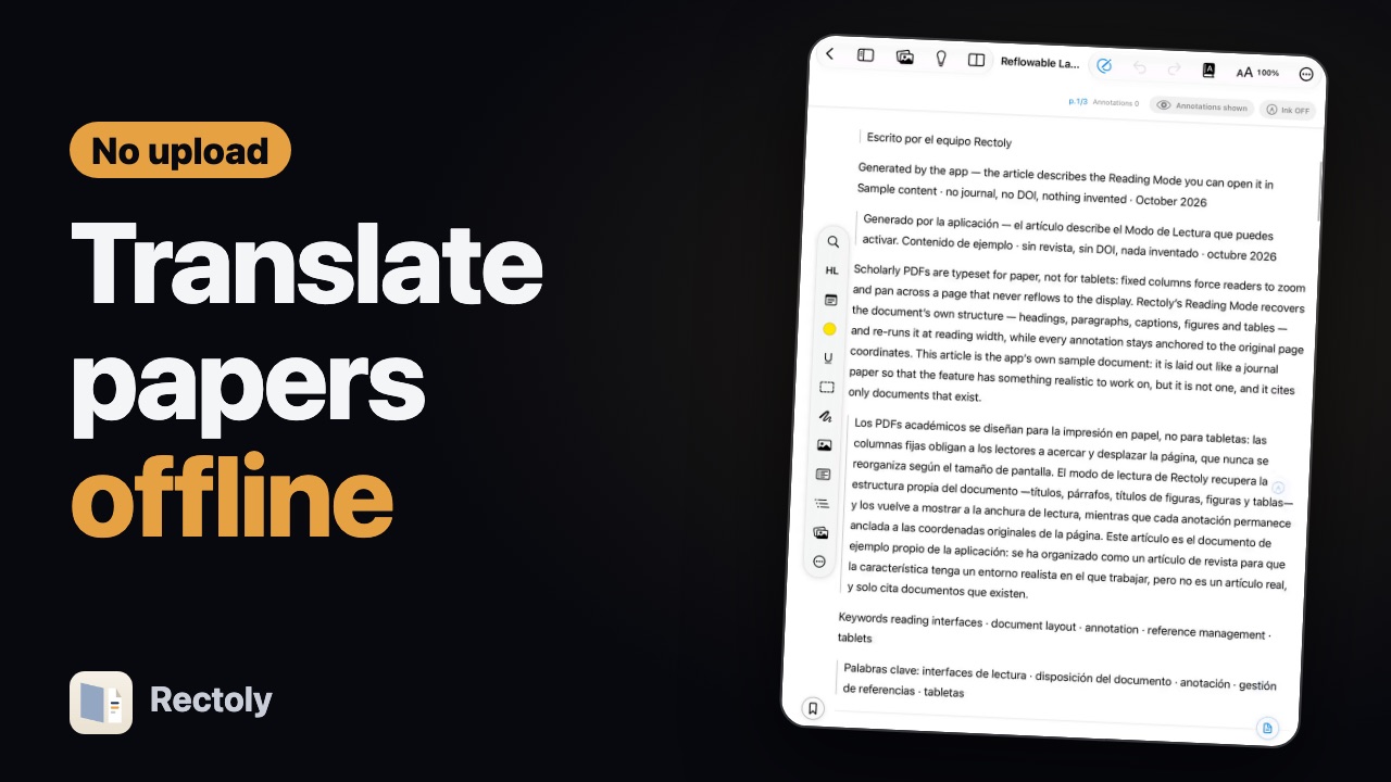 Translate a research paper PDF offline, on your own device (Zotero & Mendeley)