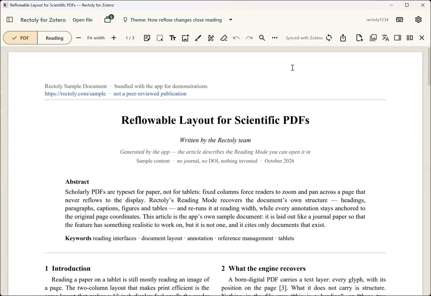 Una página PDF mostrada traducida, con el diseño intacto