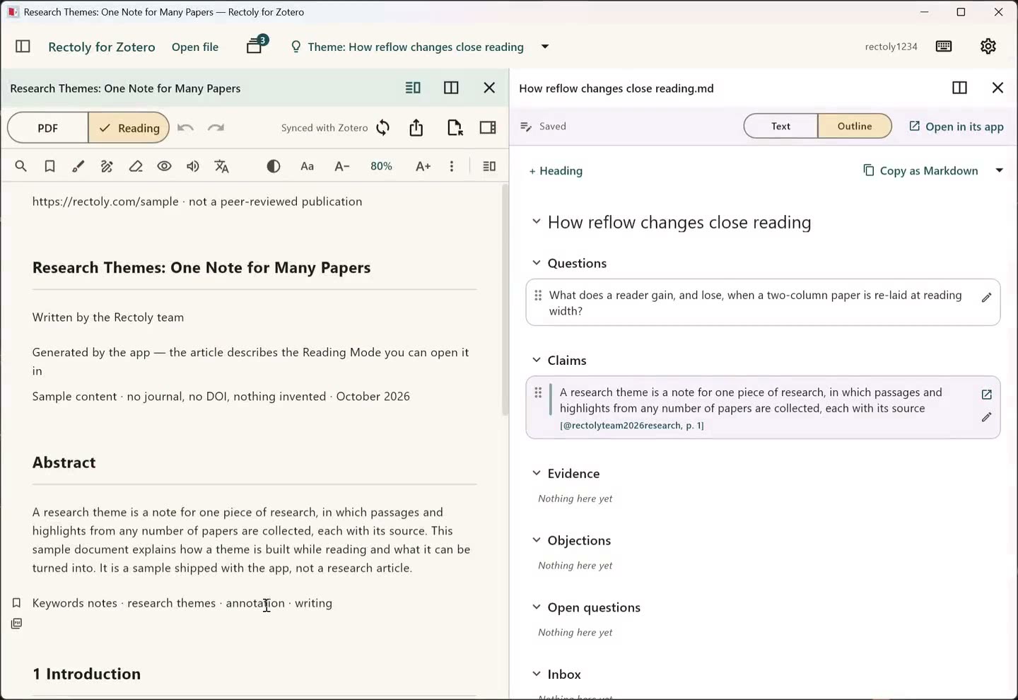Markdown ya da Word olarak dışa aktarılan bir araştırma teması